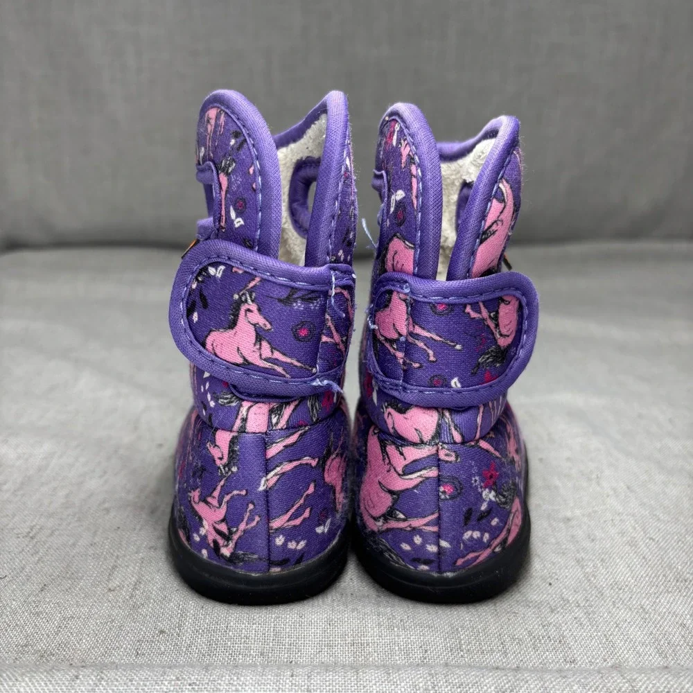 Bogs Baby Unicorn Purple Waterproof Insulated Winter Snow Boots Toddler Size 6